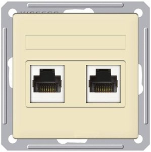 Фото Schneider Electric W59 RSI-251TK5E-2-86 Розетка комбинированная (RJ45+RJ11, под рамку, скрытая установка, слоновая кость)