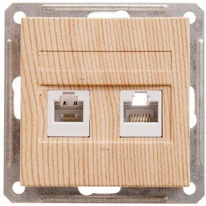Фото Schneider Electric W59 RSI-251TK5E-7-86 Розетка комбинированная (RJ45+RJ11, под рамку, скрытая установка, сосна)