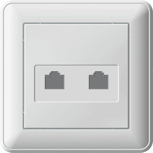 Фото Schneider Electric W59 RSI-251KK5E-18 Розетка компьютерная (2xRJ45, в сборе, скрытая установка, белая)