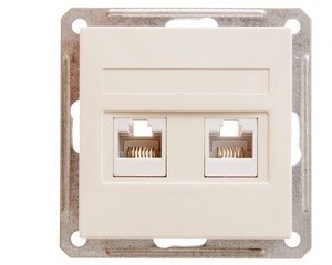 Фото Schneider Electric W59 RSI-251KK5E-2-86 Розетка компьютерная (2xRJ45, под рамку, скрытая установка, слоновая кость)
