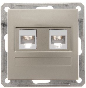 Фото Schneider Electric W59 RSI-251KK5E-4-86 Розетка компьютерная (2xRJ45, под рамку, скрытая установка, шампань)