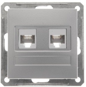 Фото Schneider Electric W59 RSI-251KK5E-5-86 Розетка компьютерная (2xRJ45, под рамку, скрытая установка, матовый хром)