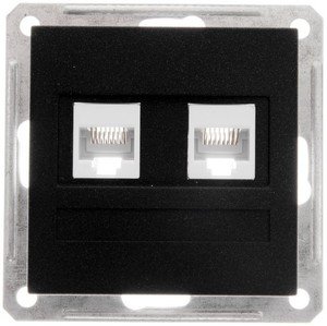 Фото Schneider Electric W59 RSI-251KK5E-6-86 Розетка компьютерная (2xRJ45, под рамку, скрытая установка, черный бархат)