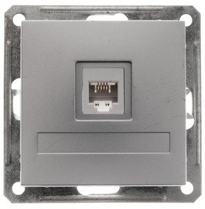 Фото Schneider Electric W59 RSI-152T-5-86 Розетка телефонная (RJ11, под рамку, скрытая установка, матовый хром)