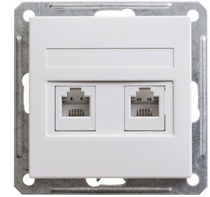Фото Schneider Electric W59 RSI-251TT-1-86 Розетка телефонная (RJ11+RJ11, под рамку, скрытая установка, белая)