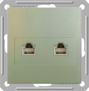 Фото Schneider Electric W59 RSI-251TT-4-86 Розетка телефонная (RJ11+RJ11, под рамку, скрытая установка, шампань)