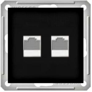 Фото Schneider Electric W59 RSI-251TT-6-86 Розетка телефонная (RJ11+RJ11, под рамку, скрытая установка, черный бархат)