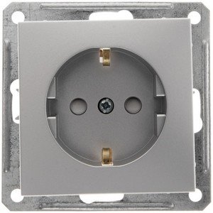 Фото Schneider Electric W59 RS16-152-5-86 Розетка с заземляющим контактом (16 А, под рамку, шторки, скрытая установка, матовый хром)