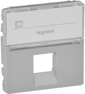 Фото Legrand Valena Life 755472 Крышка розетки телефонной/компьютерной (RJ11/RJ45, надпись, алюминий)