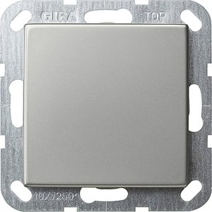 Фото Gira System55 0126600 Выключатель одноклавишный (10 А, под рамку, скрытая установка, сталь)
