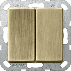 Фото Gira System55 0125603 Выключатель двухклавишный (10 А, под рамку, скрытая установка, бронза)