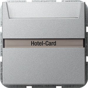 Фото Gira System55 014026 Выключатель для ключ-карты (10 А, индикация, под рамку, скрытая установка, алюминий)