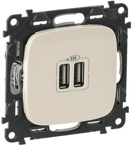 Фото Legrand Valena Allure 754996 Розетка USB (2xUSB, под рамку, скрытая установка, слоновая кость)