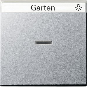 Фото Gira System55 067026 Клавиша одиночная с линзой и полем для надписи (алюминий)