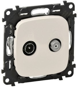 Фото Legrand Valena Allure 753858 Розетка телевизионная (TV+SAT, под рамку, скрытая установка, слоновая кость)