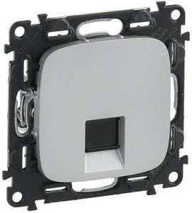 Фото Legrand Valena Allure 753940 Розетка компьютерная (RJ45, cat.5e, под рамку, скрытая установка, алюминий)