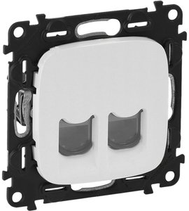 Фото Legrand Valena Allure 753743 Розетка компьютерная двойная (2xRJ45, cat.6, под рамку, скрытая установка, белая)