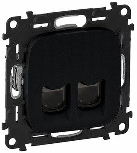 Фото Legrand Valena Allure 753953 Розетка компьютерная двойная (2xRJ45, cat.6, под рамку, скрытая установка, антрацит)