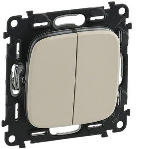 Фото Legrand Valena Allure 752808 Переключатель двухклавишный (10 А, под рамку, скрытая установка, слоновая кость)