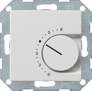 Фото Gira System55 039127 Термостат для теплых полов +5…+30°С (10 А, 240 В, под рамку, скрытая установка, матовый белый)