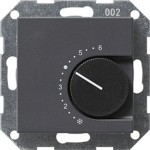 Фото Gira System55 039128 Термостат для теплых полов +5…+30°С (10 А, 240 В, под рамку, скрытая установка, антрацит)