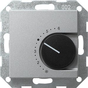 Фото Gira System55 039126 Термостат для теплых полов +5…+30°С (10 А, 240 В, под рамку, скрытая установка, алюминий)