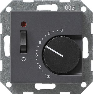 Фото Gira System55 039228 Термостат для теплых полов +5…+30°С (10 А, 230 В, под рамку, скрытая установка, антрацит)