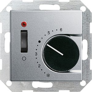 Фото Gira System55 039226 Термостат для теплых полов +5…+30°С (10 А, 230 В, под рамку, скрытая установка, алюминий)