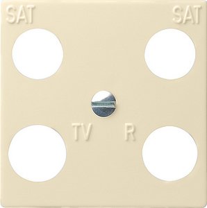 Фото Gira System55 025801 Крышка розетки телевизионной (TV+Radio+2xSAT, кремовая глянцевая)