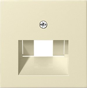 Фото Gira System55 027001 Крышка розетки информационной (RJ11/RJ45, UAE/IAE, кремовая глянцевая)