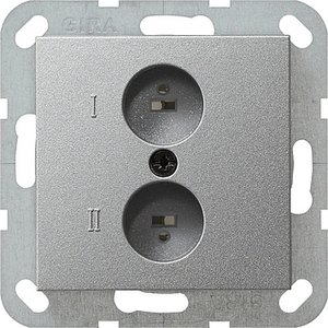 Фото Gira System55 040226 Розетка аудио (2 канала, под рамку, скрытая установка, алюминий)