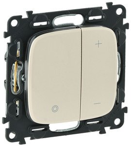 Фото Legrand Valena Allure 752862 Светорегулятор кнопочный (400 Вт, R+L+C, под рамку, скрытая установка, слоновая кость)