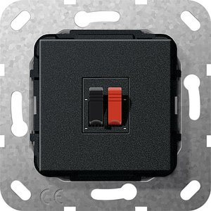 Фото Gira System55 569210 Розетка аудио (1 канал, под рамку, скрытая установка, черная матовая)