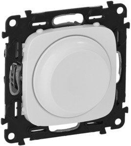 Фото Legrand Valena Allure 752760 Светорегулятор роторный (300 Вт, R+L+C, под рамку, скрытая установка, белый)