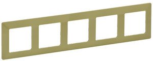 Фото Legrand Valena Life 754085 Рамка 5-постовая (универсальная, лайм)