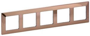 Фото Legrand Valena Life 754165 Рамка 5-постовая (универсальная, медь)