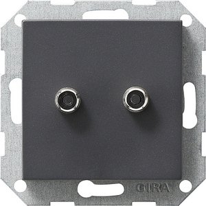 Фото Gira System55 040328 Крышка розетки аудио (2xRCA, антрацит)
