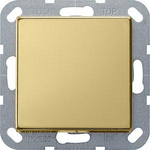 Фото Gira System55 0127604 Выключатель кнопочный перекрестный (10 А, под рамку, скрытая установка, латунь)