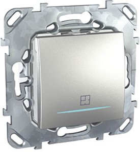 Фото Schneider Electric Unica Top MGU5.535.30ZD Таймер нажимной (8 А, под рамку, подсветка, скрытая установка, алюминий)