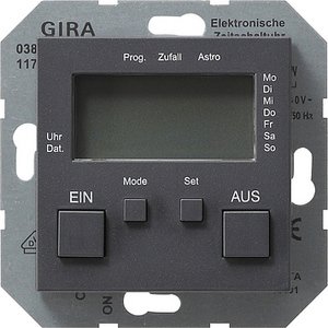 Фото Gira System55 038528 Таймер электронный (1000 Вт, под рамку, скрытая установка, антрацит)