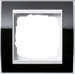 Фото Gira Event Clear 0211733 Рамка 1-постовая (антрацит/белый глянцевый)