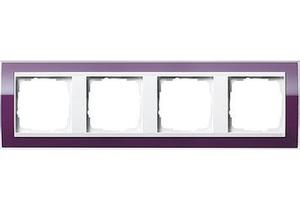 Фото Gira Event Clear 0214753 Рамка 4-постовая (фиолетовый/белый глянцевый)