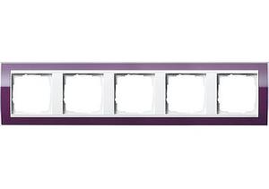 Фото Gira Event Clear 0215753 Рамка 5-постовая (фиолетовый/белый глянцевый)