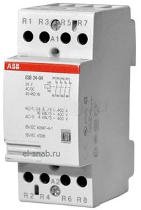 Фото ABB GHE3291102R0006 ESB24-40 Модульный контактор 4НО 24А (230AC/DC)