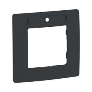 Фото Legrand Etika 672586 Рамка 1-постовая с полем для надписи (антрацит)
