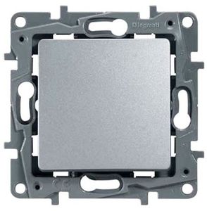 Фото Legrand Etika 672401 Выключатель одноклавишный (10 А, под рамку, скрытая установка, алюминий)