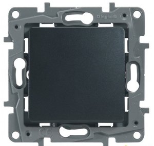 Фото Legrand Etika 672601 Выключатель одноклавишный (10 А, под рамку, скрытая установка, антрацит)