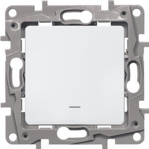 Фото Legrand Etika 672203 Выключатель одноклавишный (10 А, под рамку, подсветка, скрытая установка, белый)