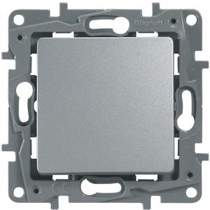 Фото Legrand Etika 672405 Переключатель одноклавишный (10 А, винт. зажимы, под рамку, скрытая установка, алюминий)