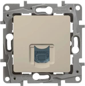 Фото Legrand Etika 672340 Розетка телефонная (RJ11, под рамку, скрытая установка, слоновая кость)